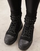 vices Botine negre tip Trapper cu platformă cu relief Anarrive
