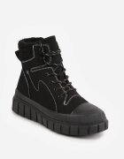 vices Botine negre tip Trapper cu platformă cu relief Anarrive