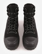 vices Botine negre tip Trapper cu platformă cu relief Anarrive