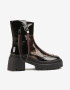 vices Botine Negru-Maro Lăcuite decorate cu panglică Rotine