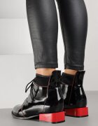vices Botine Negru-Roșu Lăcuite cu șireturi Senilea