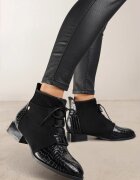 vices Botine până la gleznă Negre Cu șireturi Cu imprimeu piele de șarpe Wedvire