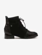 vices Botine până la gleznă Negre Cu șireturi Cu imprimeu piele de șarpe Wedvire