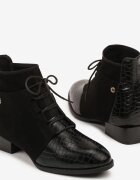 vices Botine până la gleznă Negre Cu șireturi Cu imprimeu piele de șarpe Wedvire
