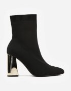 vices Botine șosetă Negru-Auriu cu toc gros în stil elegant Rarana