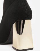 vices Botine șosetă Negru-Auriu cu toc gros în stil elegant Rarana