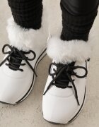 vices Botine tip Adidași Albe Cu șireturi Cu blană Gameda