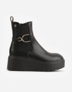 vices Botine tip Chelsea negre pe platformă decorate cu catarame Falinnea