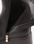 vices Botine tip Chelsea negre pe platformă decorate cu catarame Falinnea
