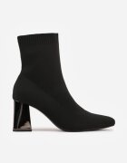 vices Botine tip șosetă Negre pe Toc gros metalic Widvira
