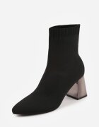 vices Botine tip șosetă Negre pe Toc gros metalic Widvira