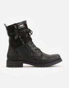 vices Botine tip trzewici cu inserții din piele de șarpe și fermoar decorativ Tinoa Negre