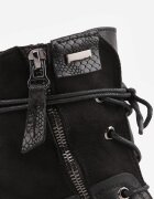 vices Botine tip trzewici cu inserții din piele de șarpe și fermoar decorativ Tinoa Negre