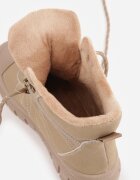 vices Botine Trapper Bej închis cu platformă cu relief Decorate cu cusături Amirrise