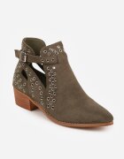 vices Botine Verzi cu toc bloc în stil cowboy cu aplicații metalice și decupaje Virori