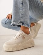 vices Chunky Adidași Bej cu Aplicație pe Platformă cu Striatii Ilunatesa