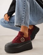 vices Chunky Adidași Bordo pe Platformă cu Detaliu Rotund Sedvira