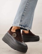 vices Chunky Adidași Maro cu Platformă cu Detaliu Rotund Sedvira