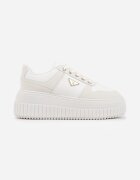 vices Chunky Sneakers Albi cu aplicație triunghiulară pe platformă Cezaline