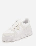 vices Chunky Sneakers Albi cu aplicație triunghiulară pe platformă Cezaline
