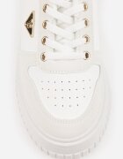 vices Chunky Sneakers Albi cu aplicație triunghiulară pe platformă Cezaline