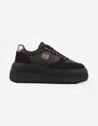 vices Chunky Sneakersy Negre cu Aplicație pe Platformă cu Striații Ilunatesa