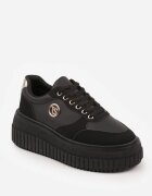 vices Chunky Sneakersy Negre cu Aplicație pe Platformă cu Striații Ilunatesa