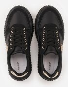 vices Chunky Sneakersy Negre cu Aplicație pe Platformă cu Striații Ilunatesa