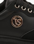 vices Chunky Sneakersy Negre cu Aplicație pe Platformă cu Striații Ilunatesa
