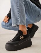 vices Chunky Sneakersy Negri cu platformă cu detaliu rotund Sedvira