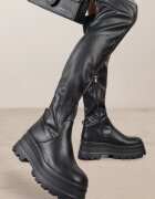 vices Cizme Înalte Negre Stil Chunky cu carâmb ajustat Ceterie