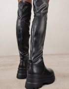 vices Cizme Înalte Negre Stil Chunky cu carâmb ajustat Ceterie