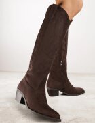 vices Cizme maro închis de cowboy în stil clasic din imitație de piele de căprioară Lataselia