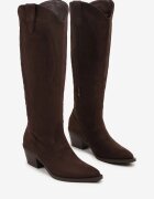 vices Cizme maro închis de cowboy în stil clasic din imitație de piele de căprioară Lataselia