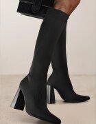 vices Cizme Negre cu toc gros cu carâmb tip șosetă Zevona
