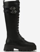 vices Cizme Negre tip bocanci în stil Grunge cu Catarame Eosette