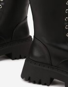 vices Cizme Negre tip bocanci în stil Grunge cu Catarame Eosette