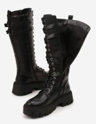 vices Cizme Negre tip bocanci în stil Grunge cu Catarame Eosette