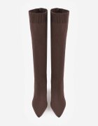 vices Cizme-șosetă Maro cu toc bloc cu luciu metalic Tuvitte