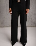 vices Compleu de costum din viscoză sacou crop și pantaloni largi cu cataramă Soncetta Negru
