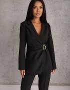 vices Costum cu sacou plisat croială ajustată și pantaloni drepți Cetillis Negru