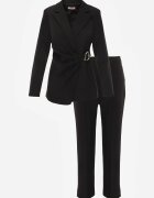vices Costum cu sacou plisat croială ajustată și pantaloni drepți Cetillis Negru