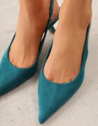vices Escarpin Verde Slingback cu toc pisică Anatera