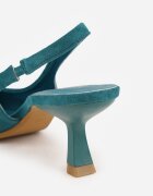 vices Escarpin Verde Slingback cu toc pisică Anatera