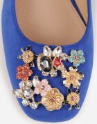 vices Escarpini slingback Albaștri cu Zirconii și Branț din Piele Eklina