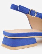 vices Escarpini slingback Albaștri cu Zirconii și Branț din Piele Eklina