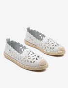 vices Espadrile Albastre Decorate cu Model Perforat și Împletitură Decorativă Arivosa
