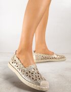 vices Espadrile Aurii Decorate cu model ajurat și cu împletitură decorativă Arivosa