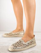 vices Espadrile Aurii Decorate cu model ajurat și cu împletitură decorativă Arivosa
