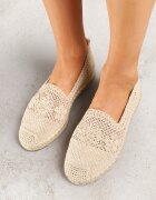 vices Espadrile Bej pe Talpă Împletită Decorate cu Model Croșetat Finselina